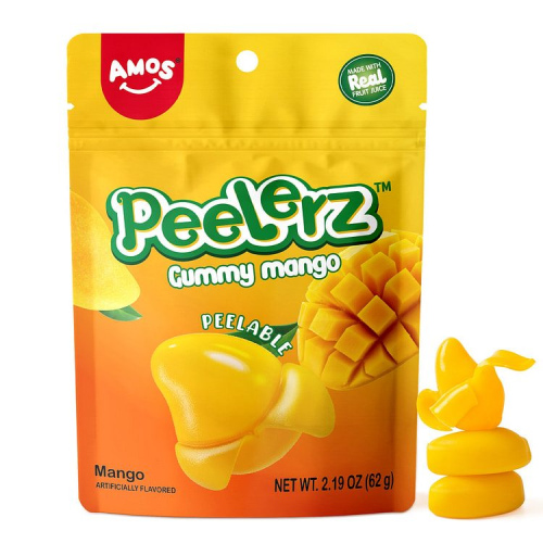 Peelerz Amos Peelerz Gummy Mango Flavored 阿莫斯  芒果味软糖  2.29oz*24