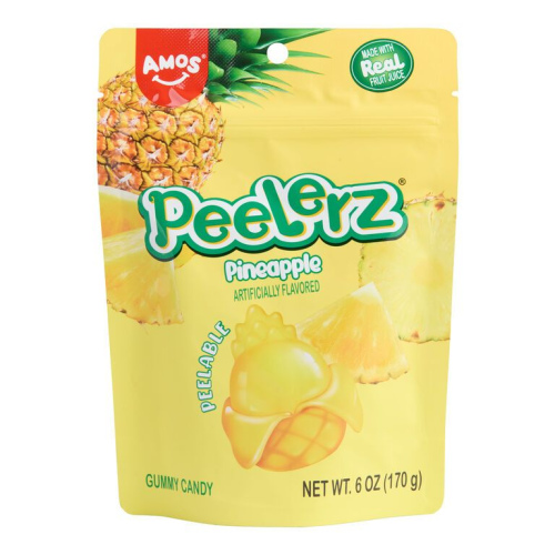 Peelerz Amos Peelerz Gummy Pineapple Flavored 阿莫斯 菠萝味软糖 2.29oz 2.29oz*24