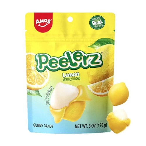 Peelerz Amos Peelerz Gummy Lemon Flavored 阿莫斯 柠檬味软糖 2.29oz 2.29oz*24